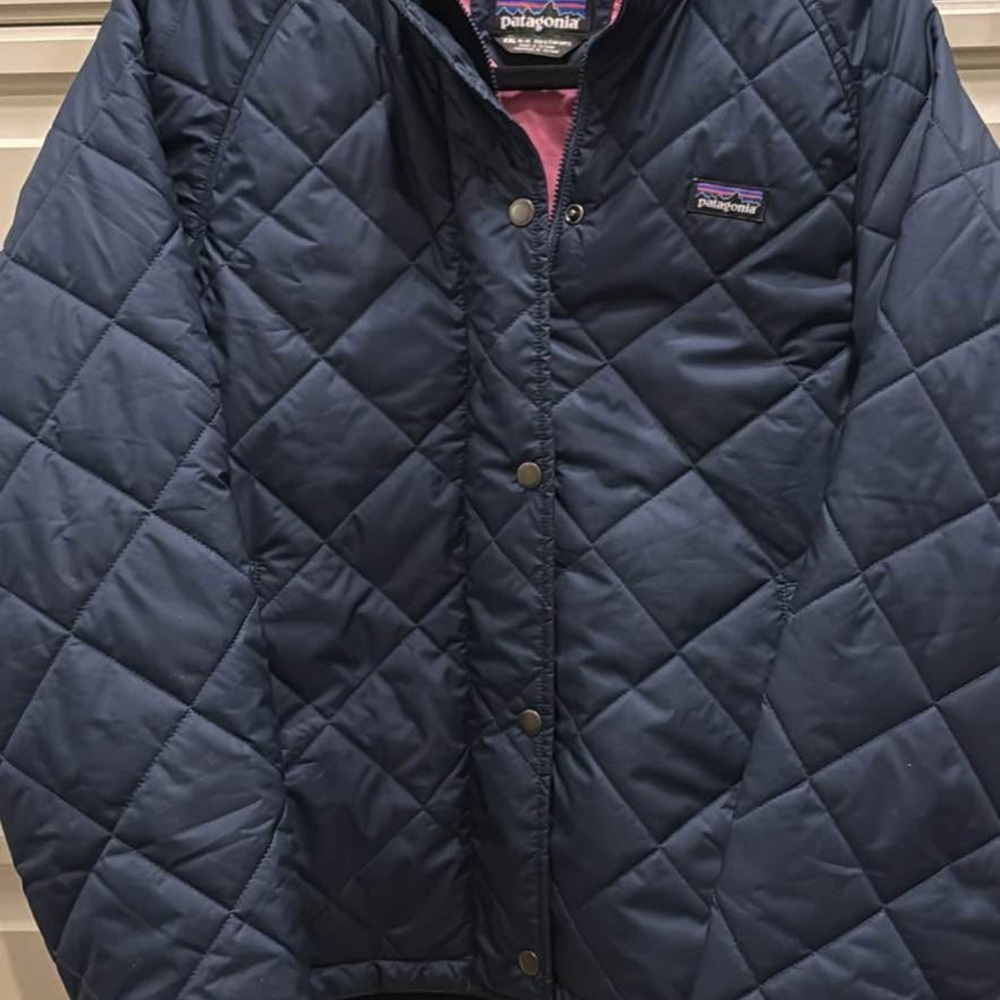 Patagonia Kids' Navy and Pink Quilted Jacket